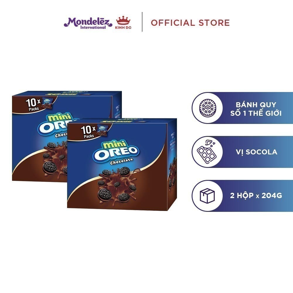 Combo 2 Bánh Quy Oreo Mini Với Kem Vị Sôcôla 204g