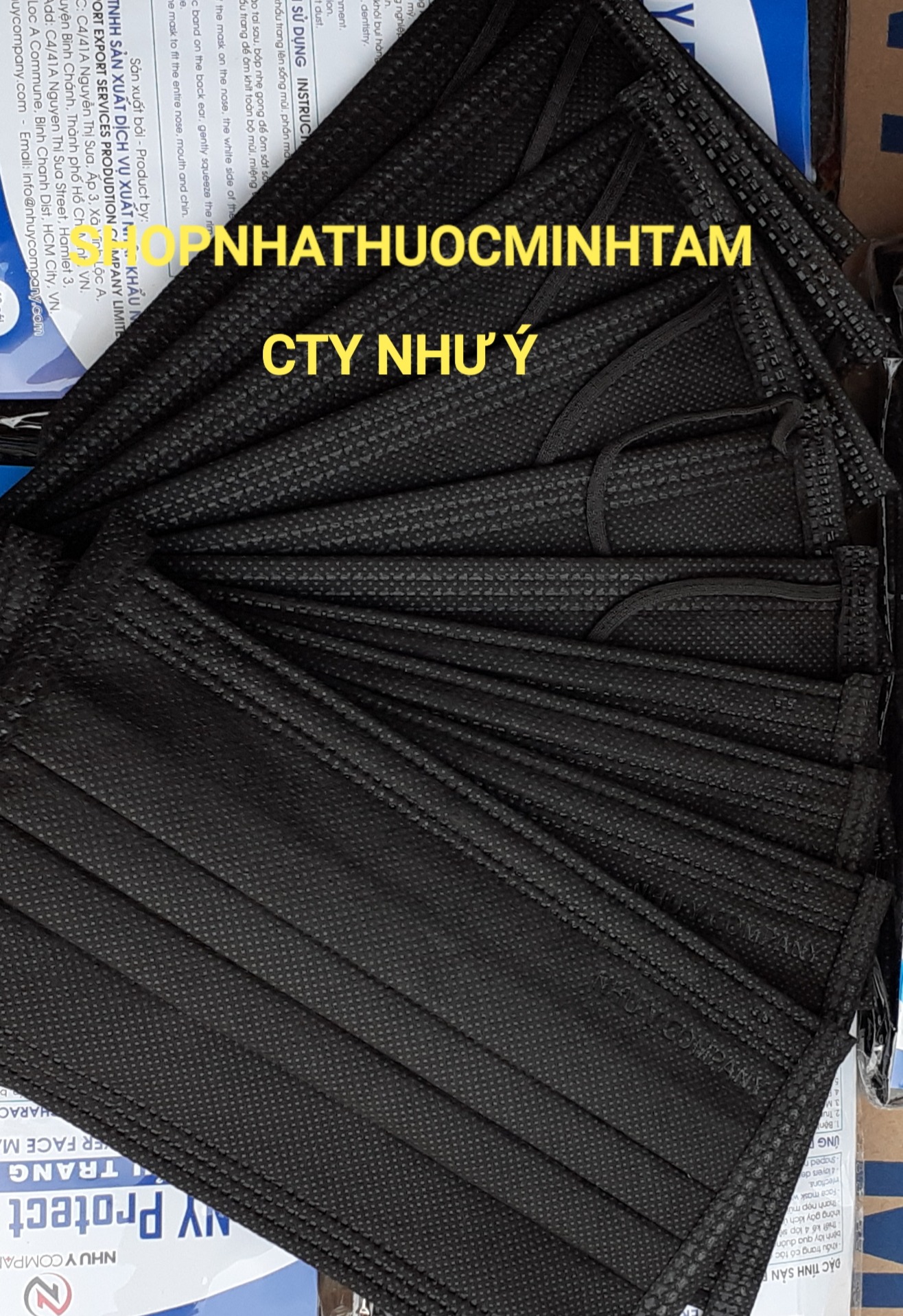 KHẨU TRANG Y TẾ NHƯ Ý  (  CABON 5 HỘP 250 CÁI )  MÀU ĐEN