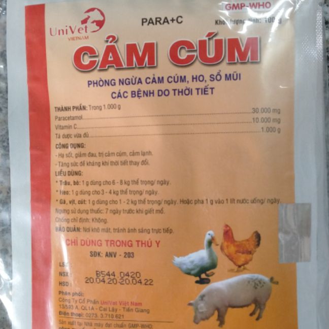 cảm cúm cho gà đá, nâng cao đề kháng.100gr