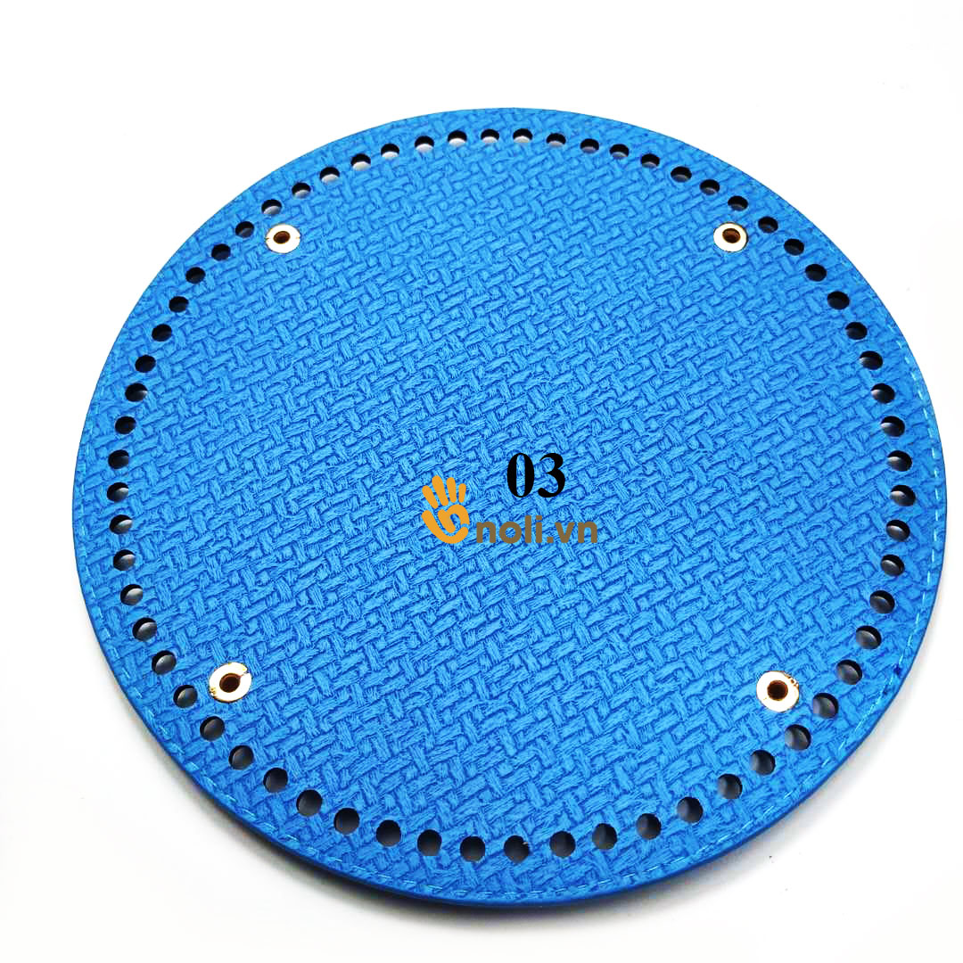 Đế túi tròn da PU đục lỗ sẵn 19x19 cm
