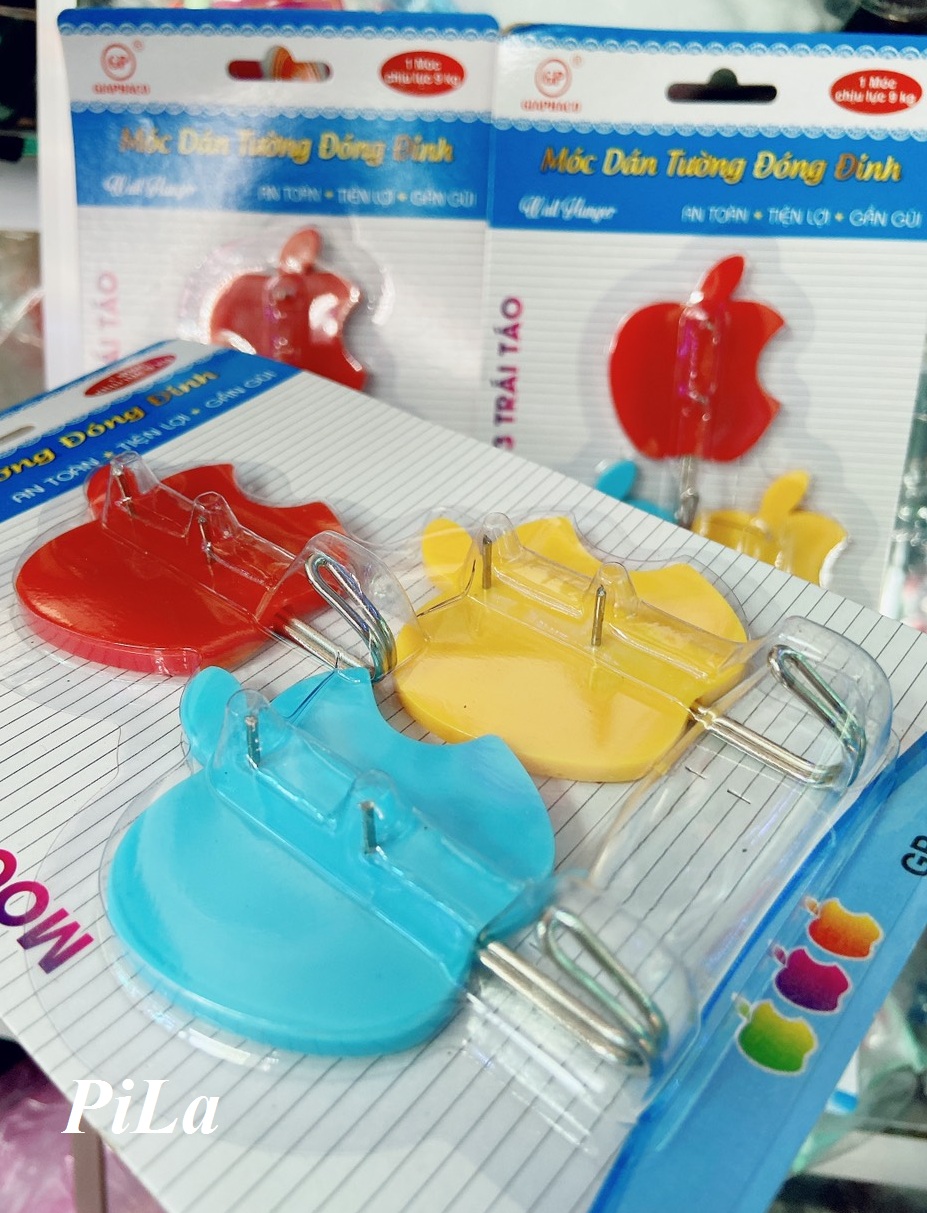 Bộ 3 Móc Dán Tường Kèm 2 Đinh Đóng Siêu Chắc