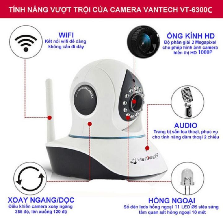 Camera IP Wifi không dây độc lập Vantech VT-6300A
