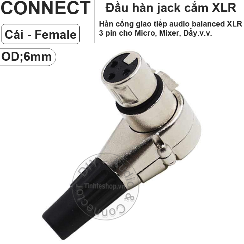 XLR female solder connector OD6mm