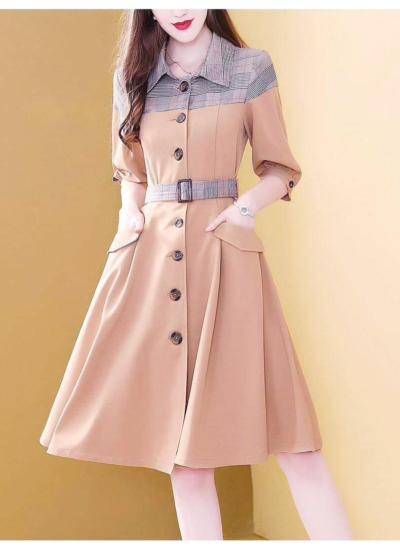 Đầm kiểu sơ mi tay lỡ umi-QH