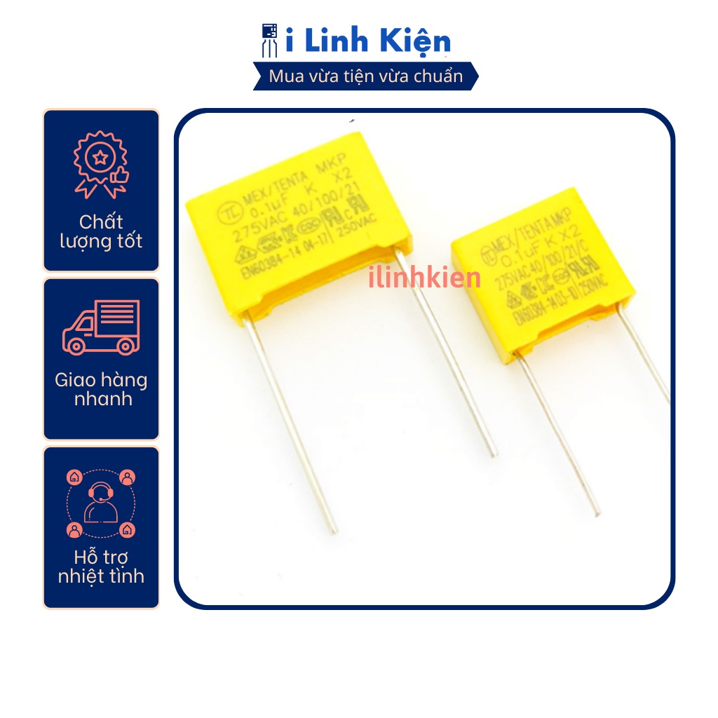 Tụ lọc nguồn ac 0.1uf 275v 10mm