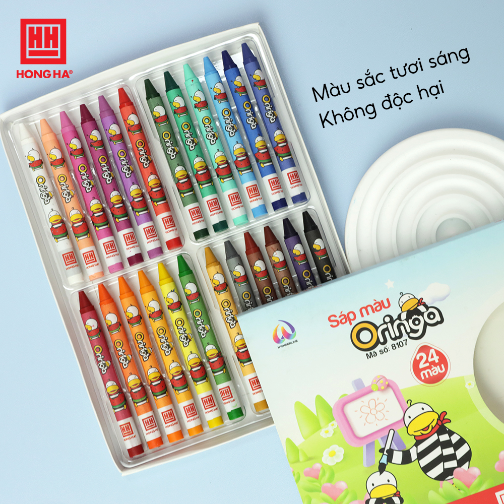 Hộp 12/18/24 Sáp Màu Oringa Hồng Hà - 8105/8106/8107