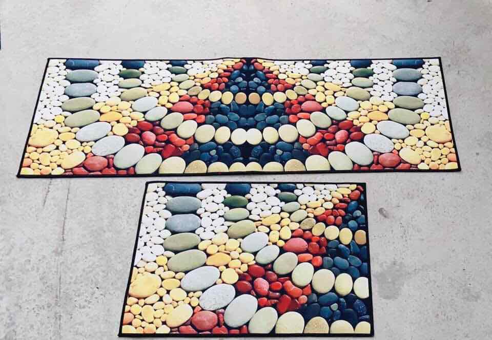 Combo 2 Thảm Trải Sàn Nhà Bếp 3D Chống Trơn Trượt
