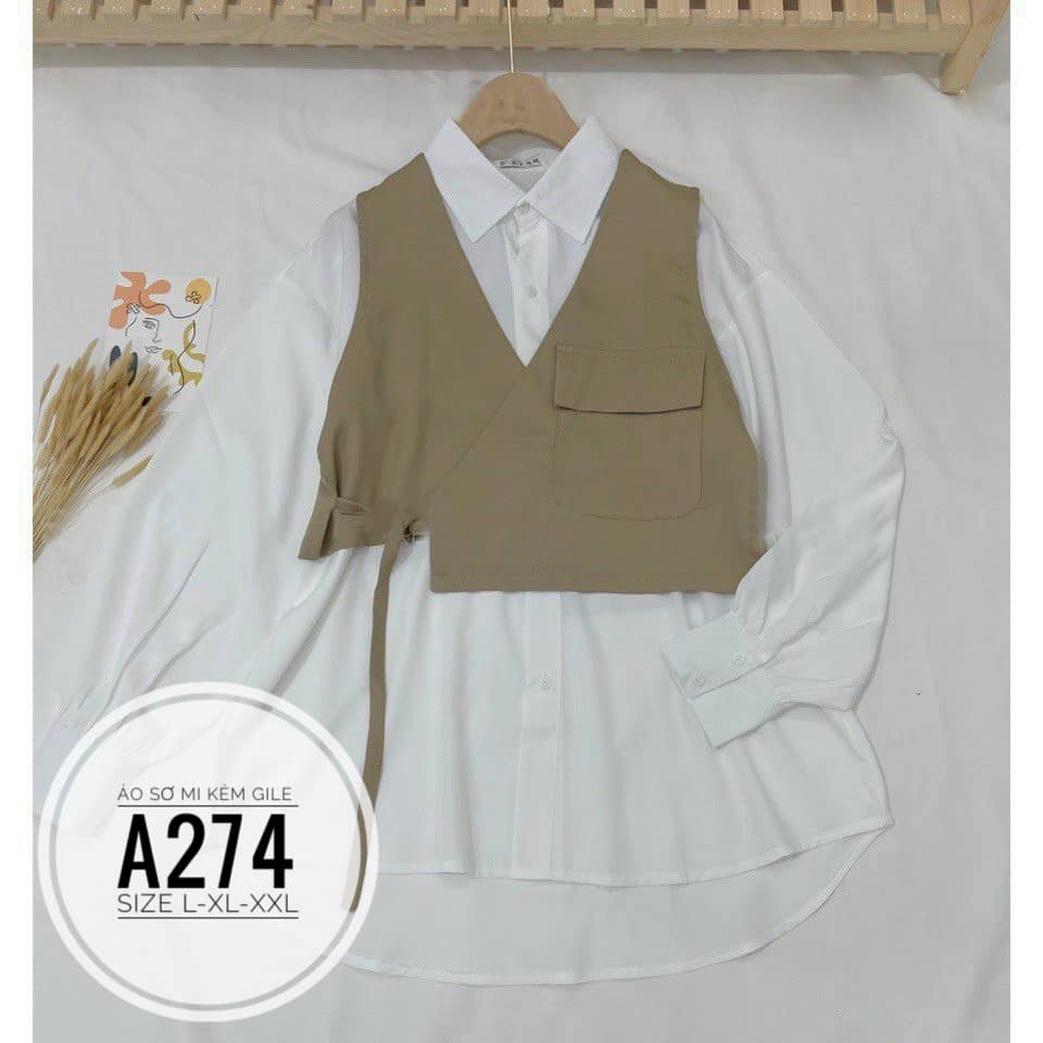 ÁO SƠ MI KÉM GILE 2 MÀU BIGSIZE (60-90KG)