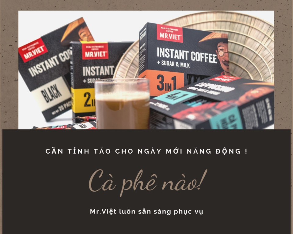 32 HỘP MR.VIET Cà Phê Hòa Tan Đen Americano  (MR.VIET Black Instant Coffee)