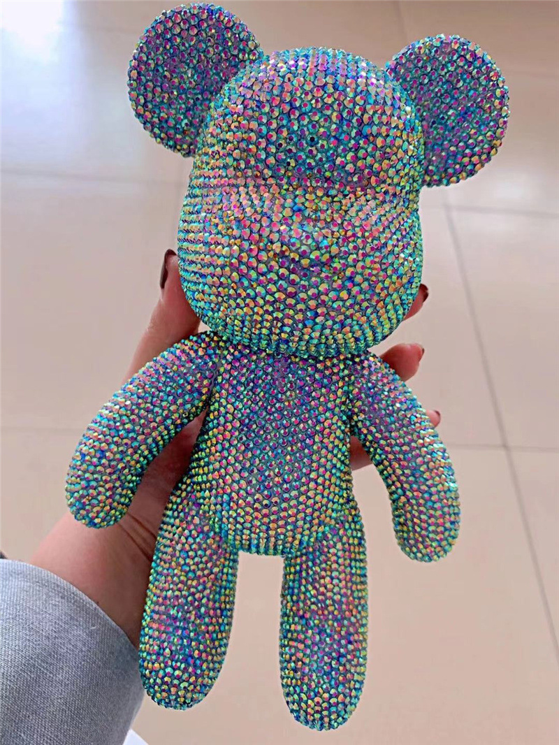 Gấu đính đá handmade Bearbrick size 23cm- 34cm cao cấp cho mọi lứa tuổi