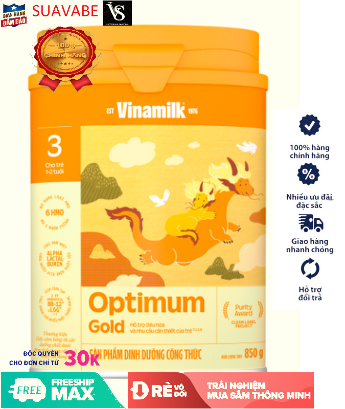 Vinamilk Optimum Gold 3, 850g, 1-2 tuổi