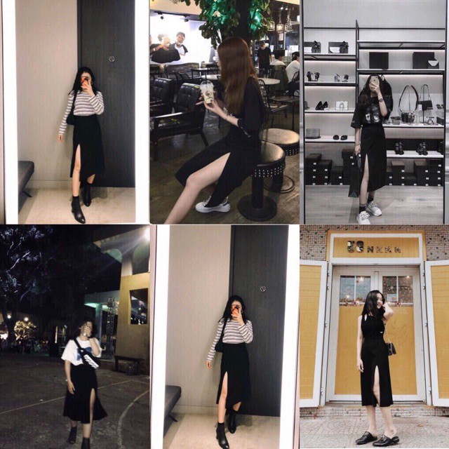 🏵Váy Voan Xẻ Tà