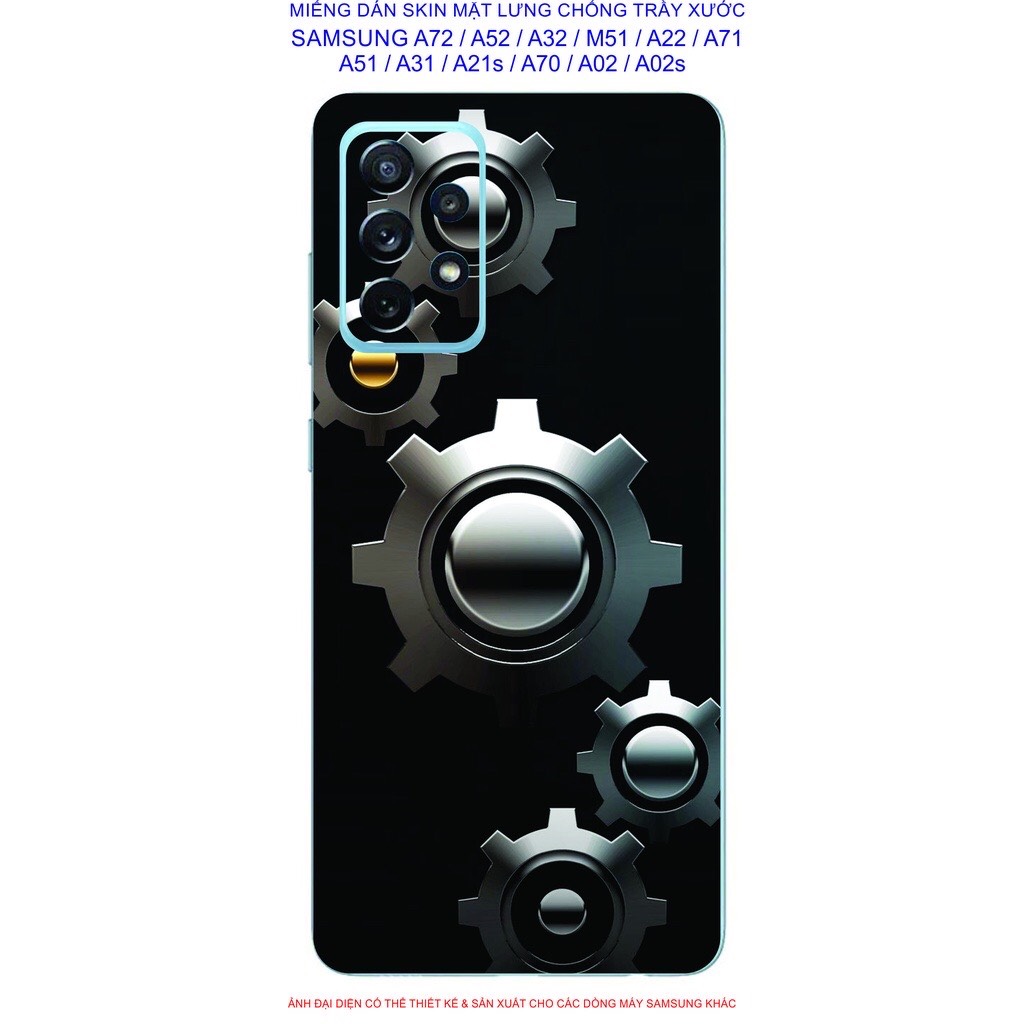 Miếng Dán Skin mặt lưng SAMSUNG A72 / A52 / A52s 5G / A32 / A22 / M51 / A71 / A51 / A31 / A21s / A12 / A02 / A02s chống trầy xước