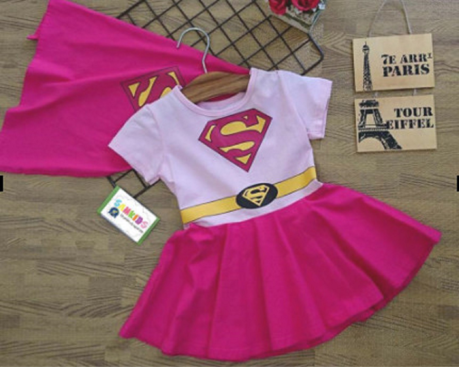 Váy đầm Siêu nhân Supergirl _ Samkids