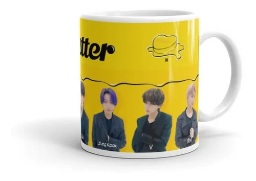 Cốc sứ cao cấp uống trà  BTS Butter siêu dễ thương
