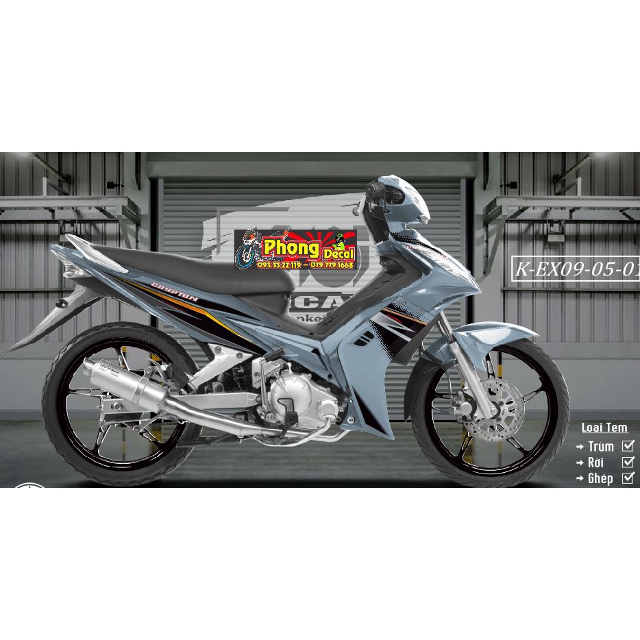 Tem Rời Ex Nhỏ 2006-2010 Dán Xe Xám Xi Măng