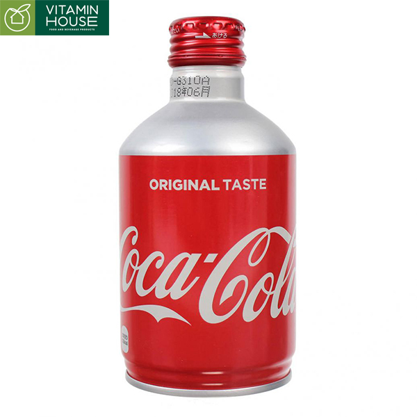 Nước ngọt có ga Coca Cola Nhật Chai Nhôm lùn nắp vặn 300ml