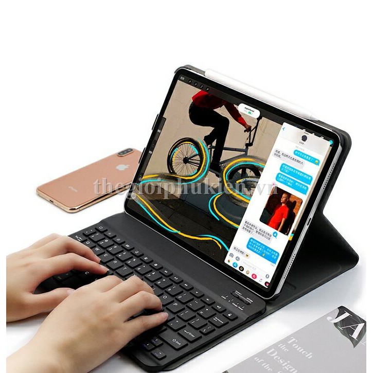 BAO DA KÈM BÀN PHÍM BLUETOOTH IPAD PRO 11 2020, AIR 4 10.9 SMART KEYBOARD