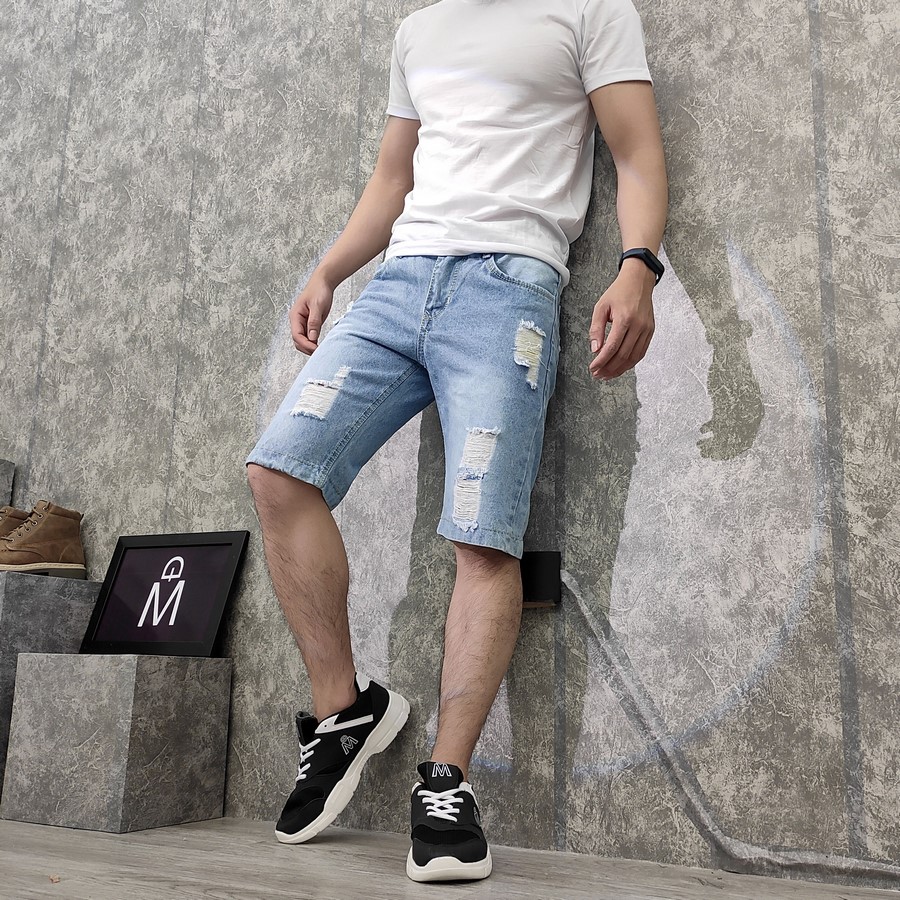 Quần Short Jeans Nam Q416 Xám Đậm
