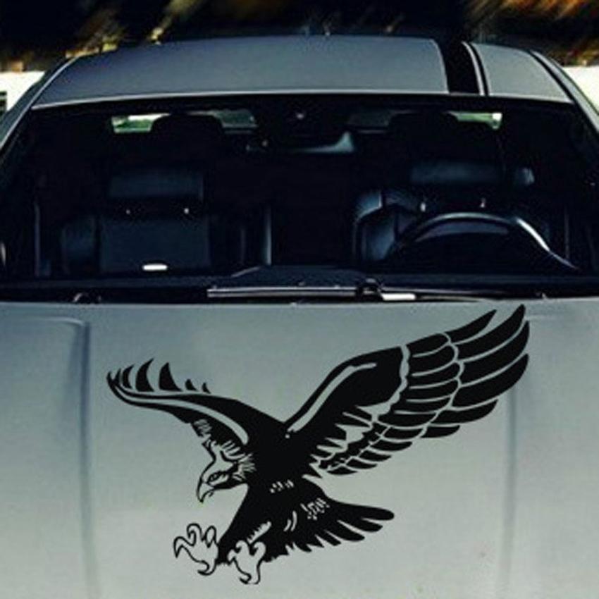 Decal hình Đại Bàng dán xe ( Đen )