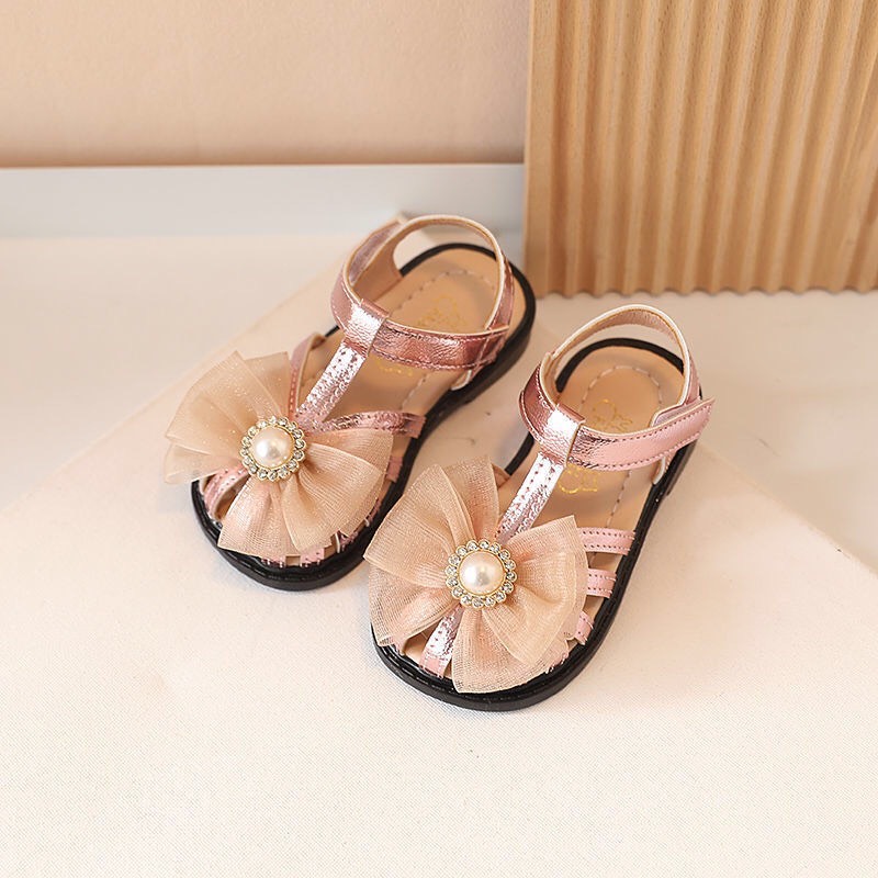 Sandal nơ óng ánh cho bé gái SD001R , Giày búp bê cho bé, Giay the thao cho be, Dep tre em, Dép tập đi cho bé - TOP sản phẩm BabyMall Vietnam