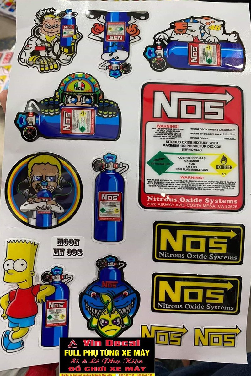 Bộ tem nổi BÌNH NOS MÃ MOON HN098 - Vindecal BD