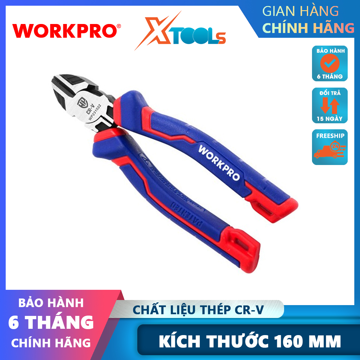 Kìm cắt bằng thép cr-v 6 inch 160mm workpro