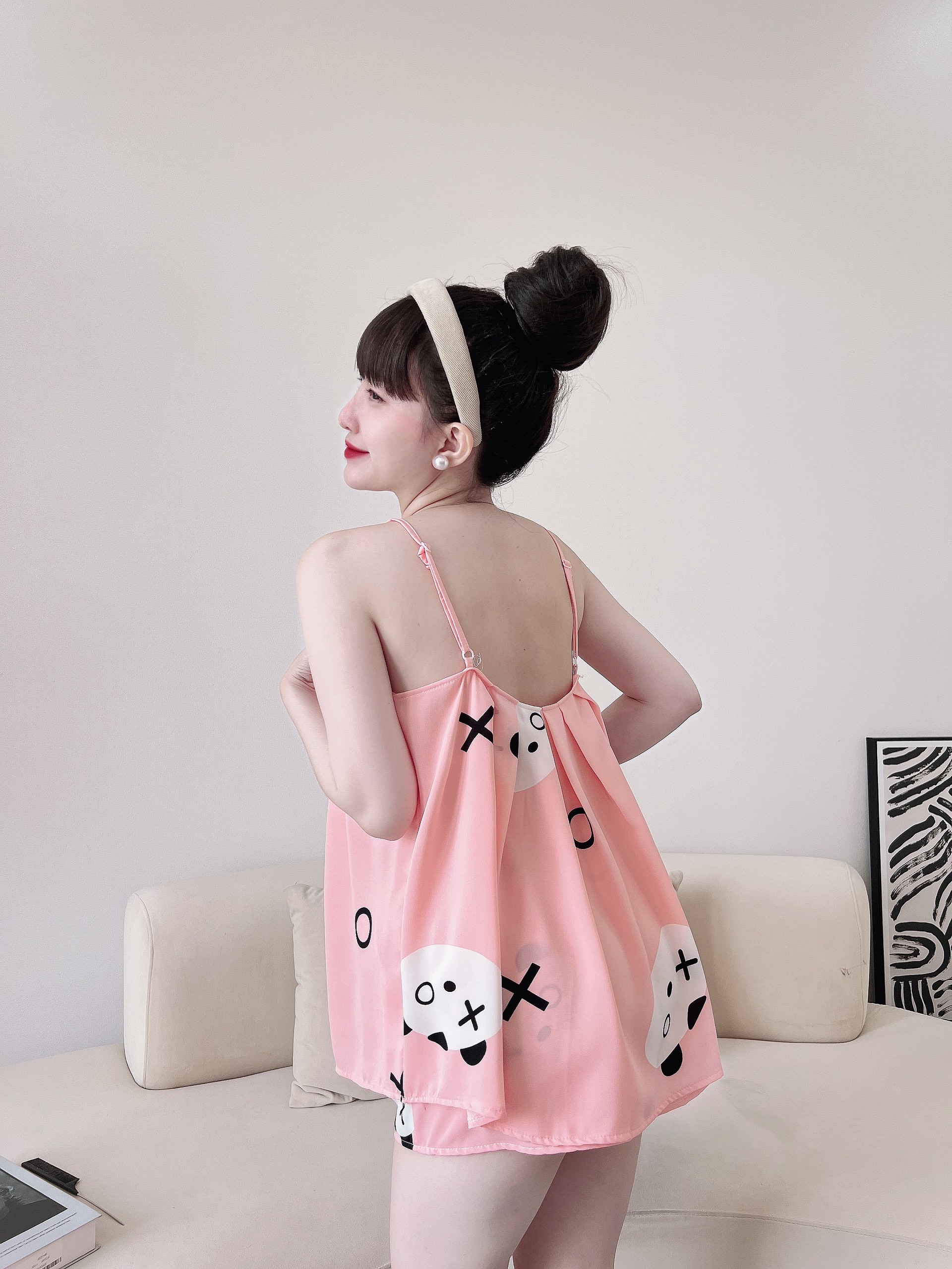 Đồ bộ nữ 2 dây đùi mặc nhà chất lụa mango cao cấp siêu mát DĐ3