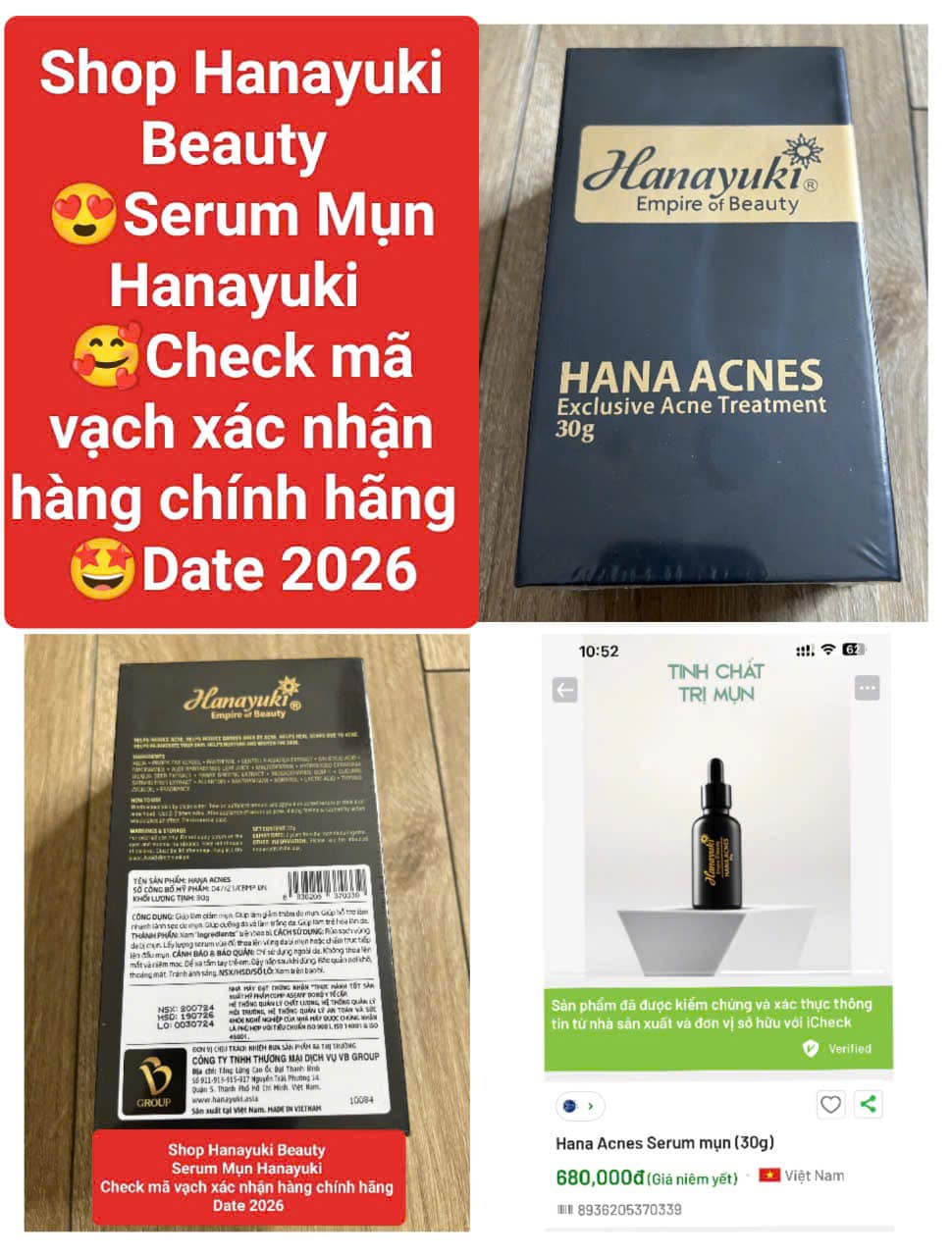 [Chính hãng Hanayuki-Date 2027] Serum Mụn Hanayuki Hana Acnes