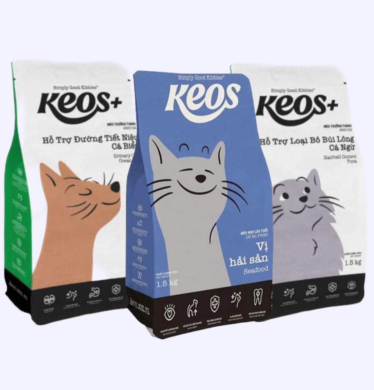 [1.5kg] Hạt thức ăn Cho Mèo Mọi Lứa Tuổi Keos - Petshop ChubbyMew