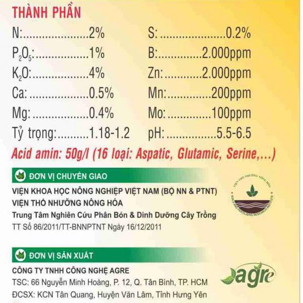 Phân Bón Lá Sinh Học A4 - phân bón amino acid 500ml