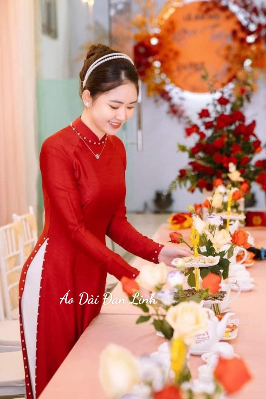 Ảnh thật - Áo dài lụa vân gỗ cao cấp sang trọng đủ màu - Áo Dài Đan Linh