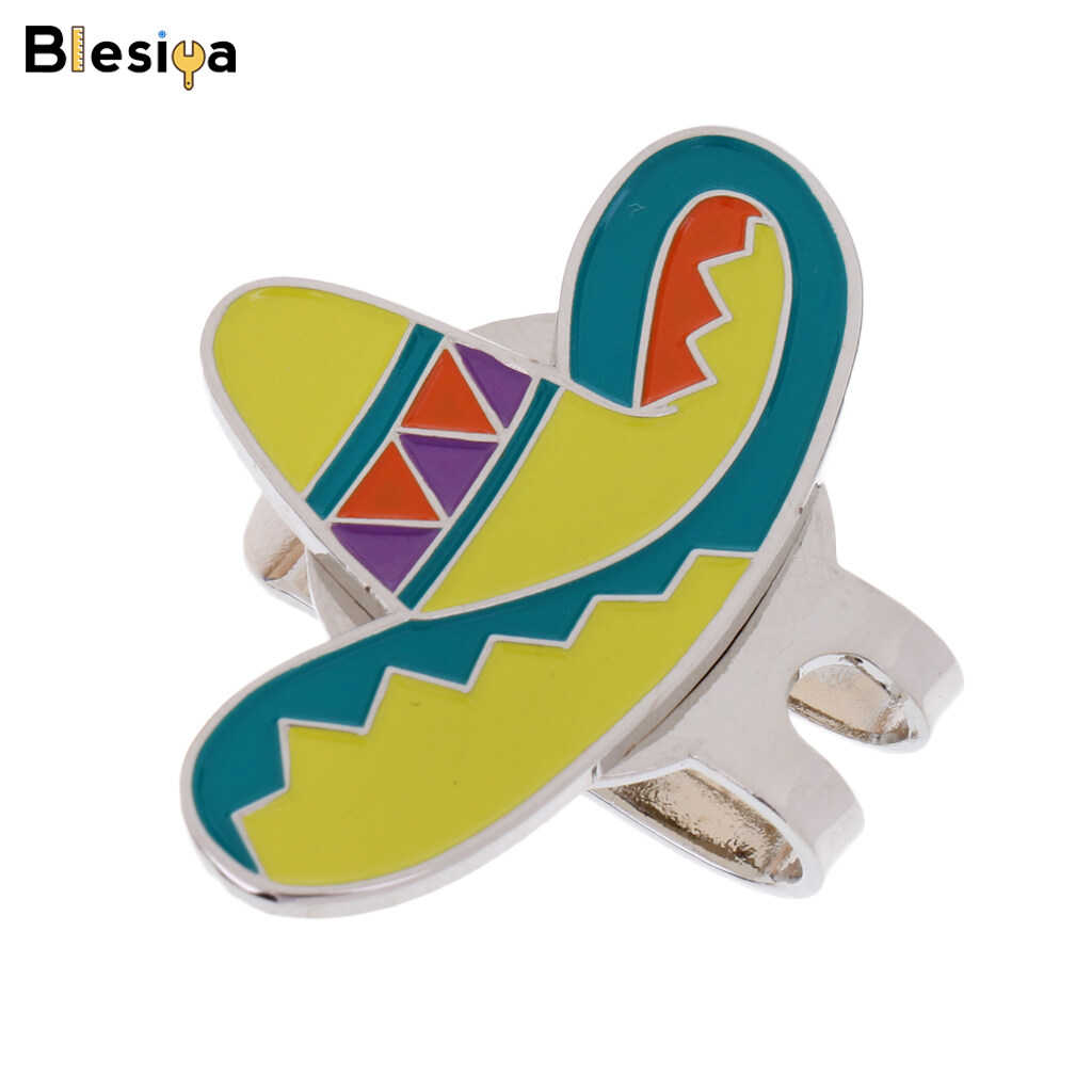 Blesiya 1 Piece Alloy Golf Ball Marker Hat Clip Durable Golf Gift Multi Color