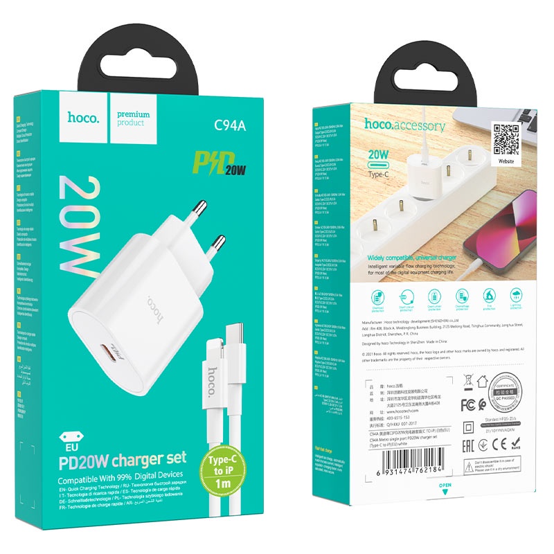 Bộ Sạc Hoco C94A Type-C Sạc Nhanh PD 20W 88Mobile