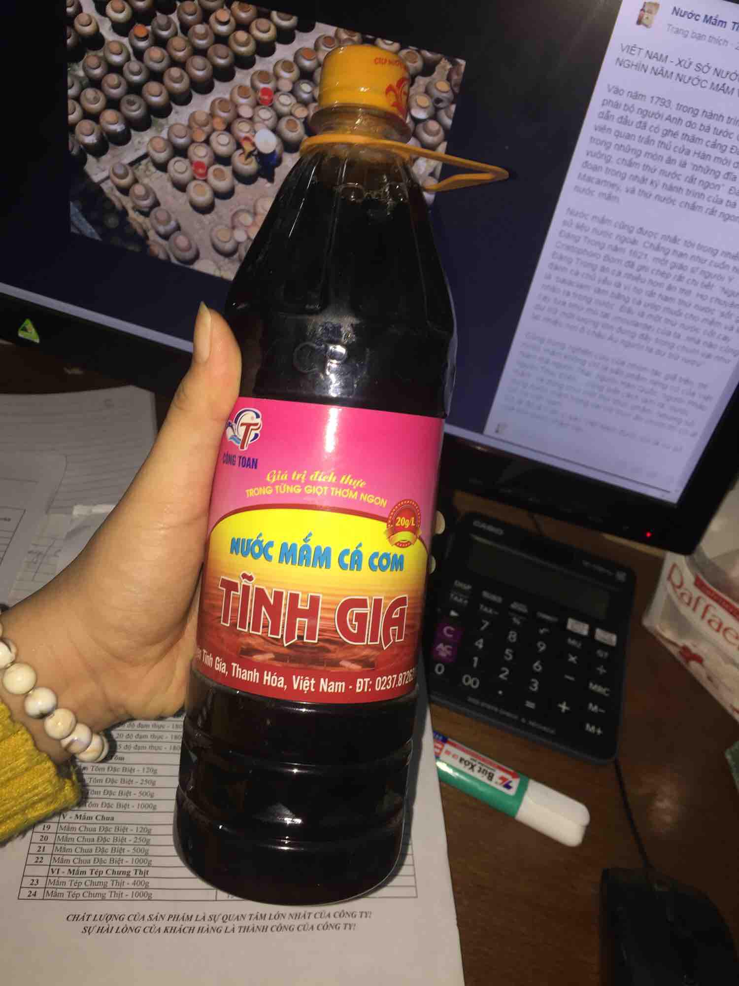 Nước Mắm cốt Cá cơm Tĩnh Gia - 1000ml độ đạm 20