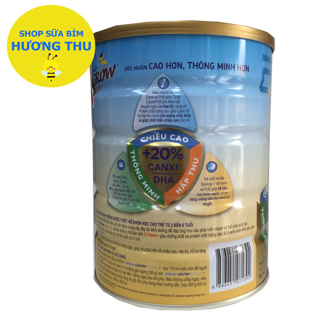 Sữa bột Abbott Grow Gold 3+ lon 900g (dành cho bé 3 - 6 tuổi)