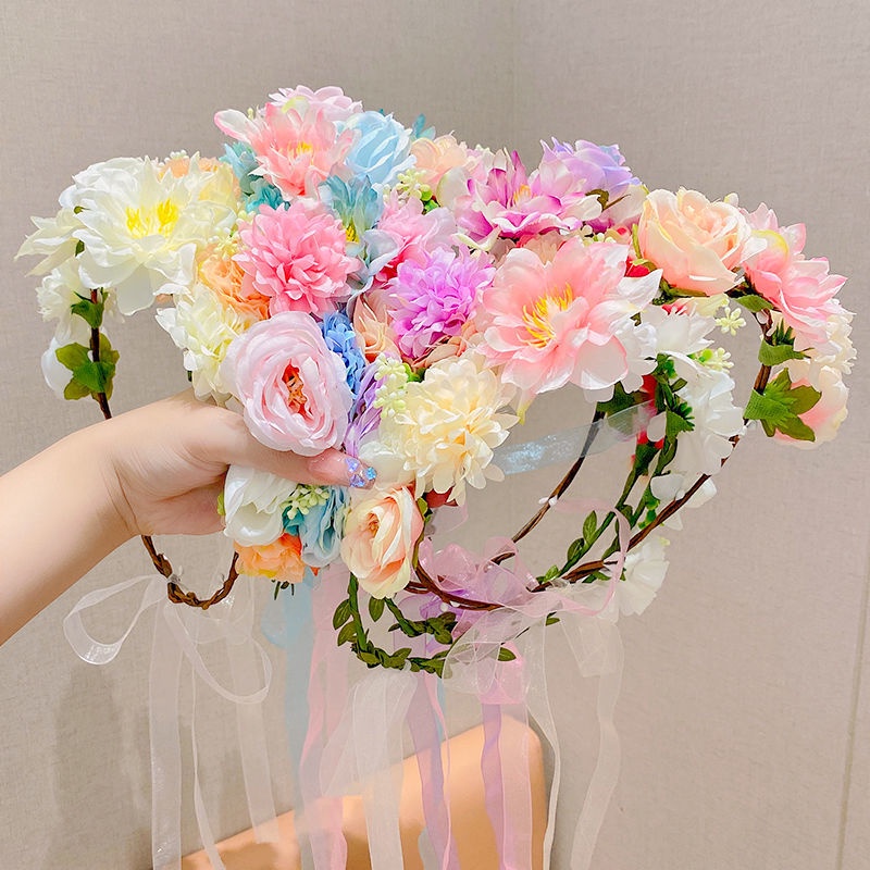 Vòng Hoa Đội Đầu Kiểu Công Chúa Cho Bé Gái