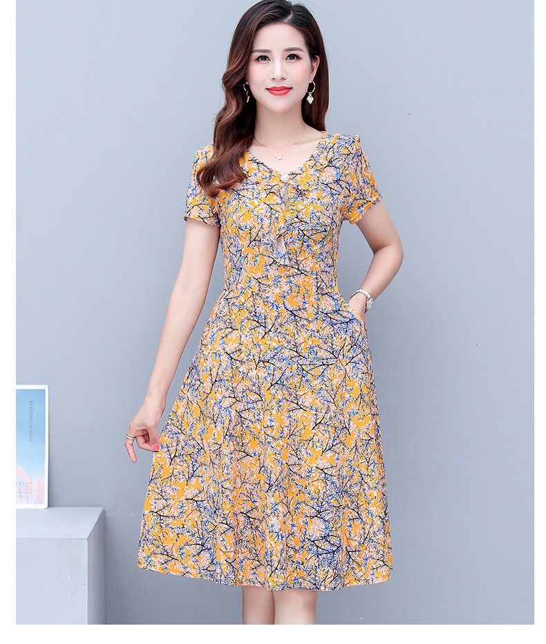 [HCM]Đầm Suông Đẹp Dạo PhốThời Trang Trung Niên Cho Người Mập Đầm Suông U40-U50 Đầm Suông Bigsize Đầm Suông In Họa Tiết Đầm Suông Chữ A Đầm Suông LINDA