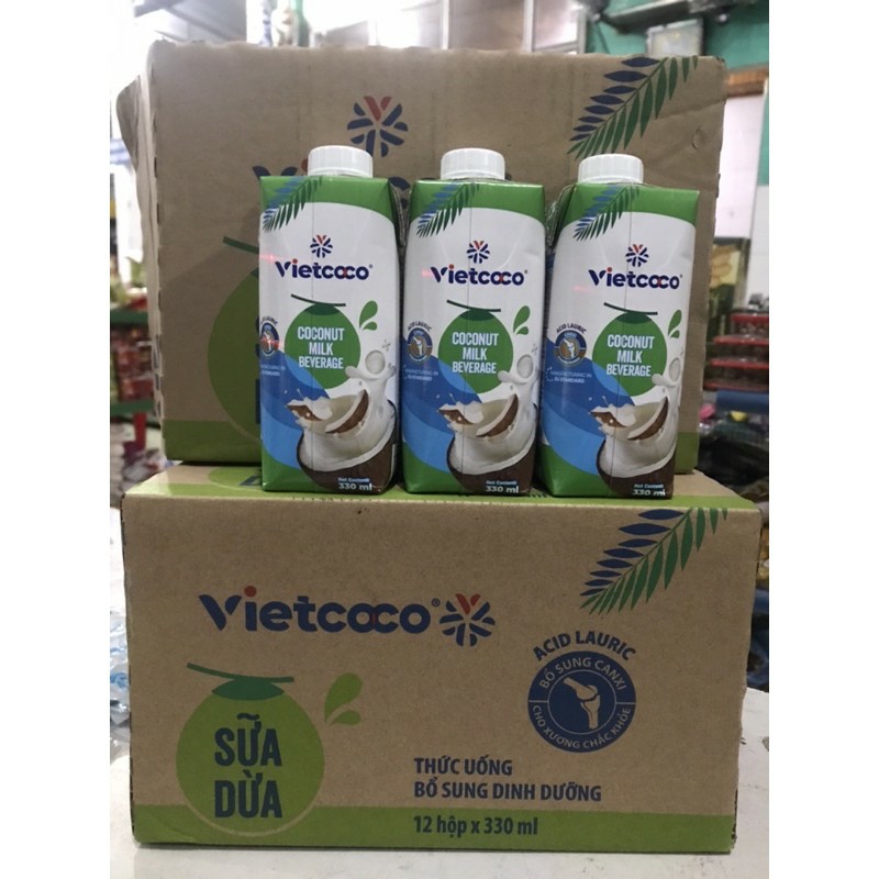 Sữa Dừa Nguyên Chất Vietcoco Hộp 330ml
