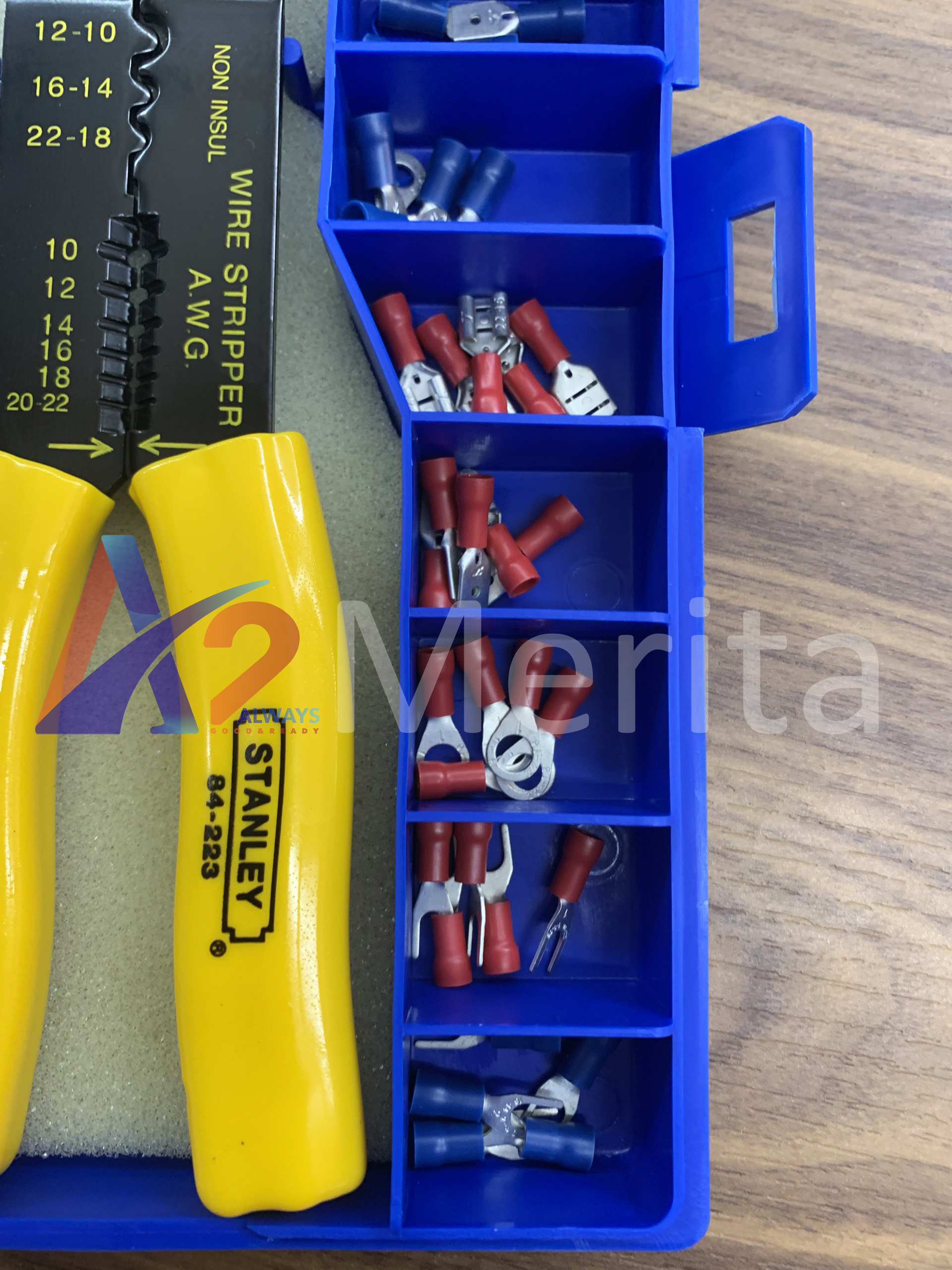 Kềm bấm cos 9 /230MM (kèm hộp đầu cos) Stanley 84-253-22