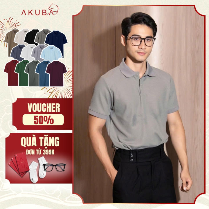 Áo thun cổ polo AKUBA, form slimfit, chất&hellip;