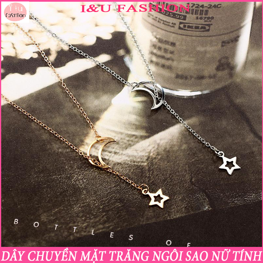 Vòng cổ , Dây chuyển dạng chuỗi dài hình mặt trăng ngôi sao phong cách Hàn quốc đơn giản nữ tính cho các bạn nữ VC-14
