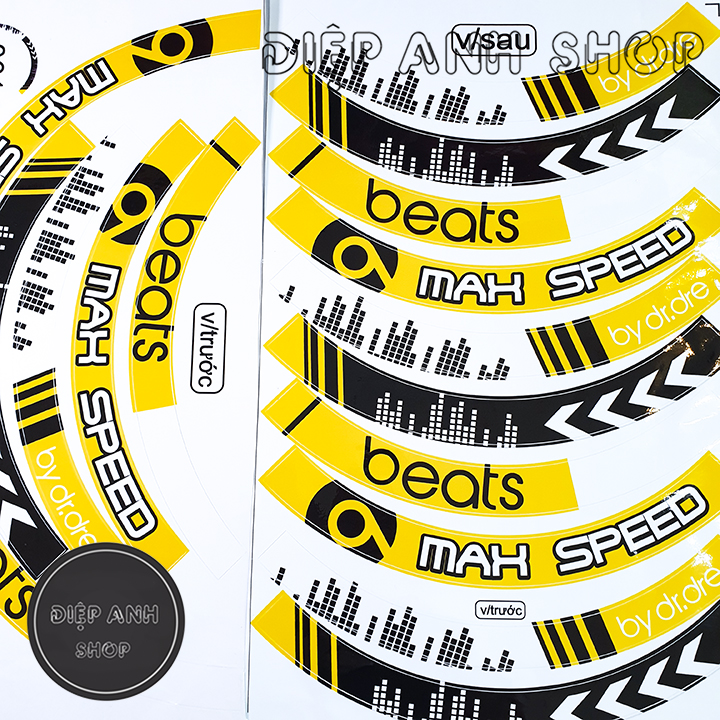 Tem vành bản to MAX SPEED  - Tem dán vành