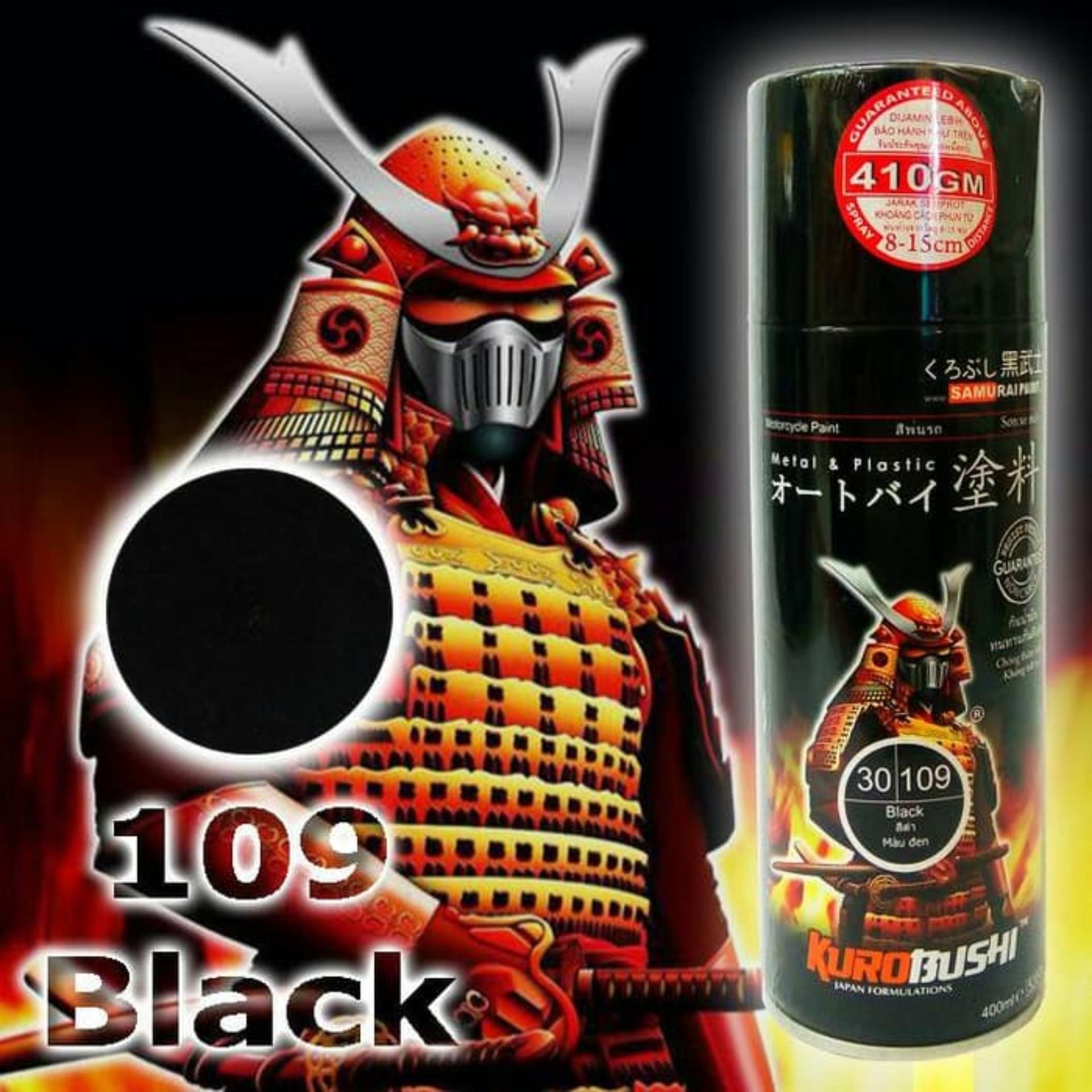 Chai sơn xịt sơn xe máy Samurai 109 màu đen bóng Black