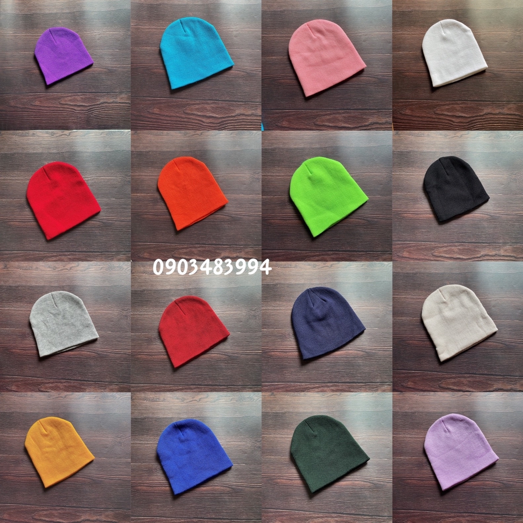 Mũ Len Beanie Trơn Dáng Ngắn 21Cm ( Ảnh+ Thật )
