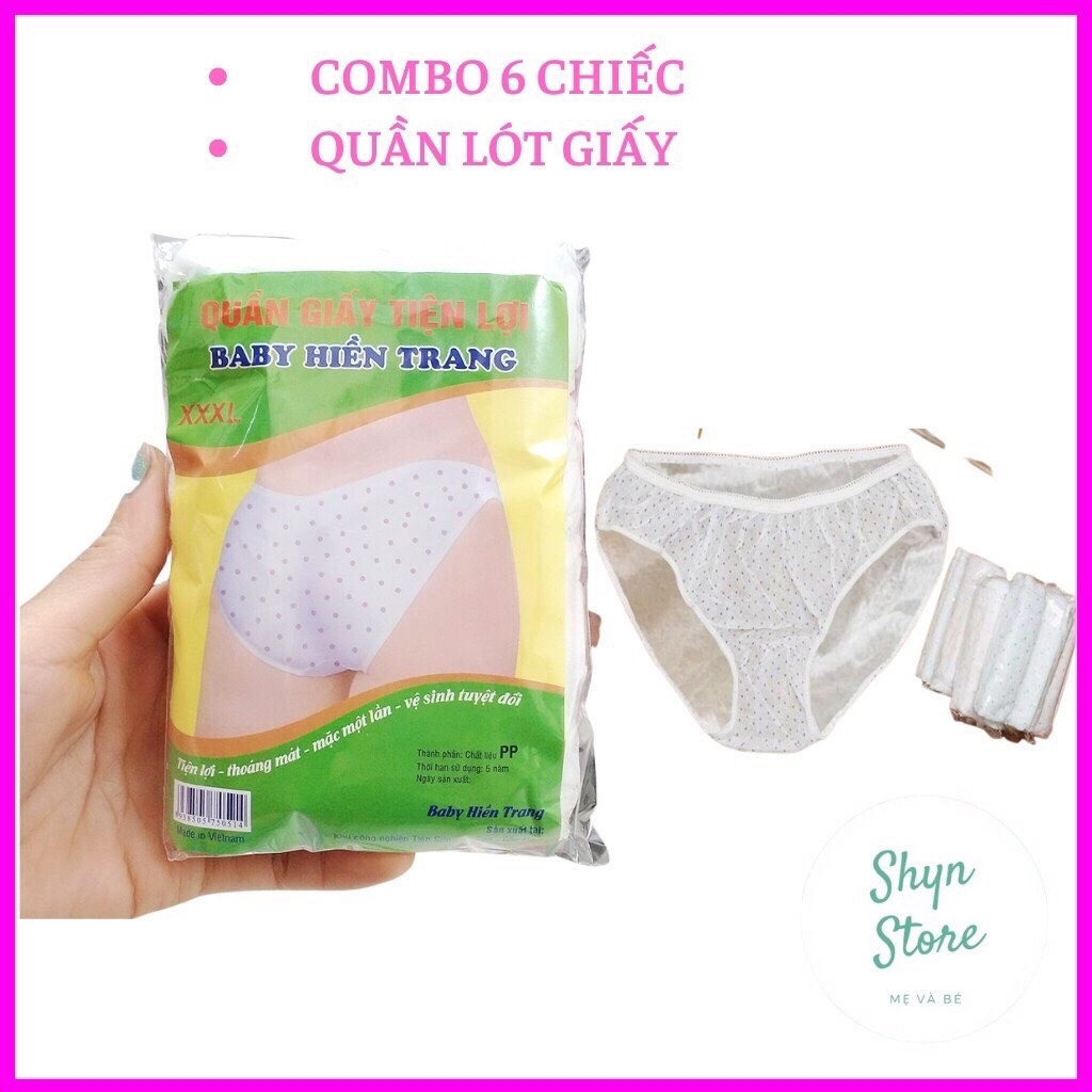 Set 6 Quần lót giấy sau sinh và đi du lịch- Mác Xanh