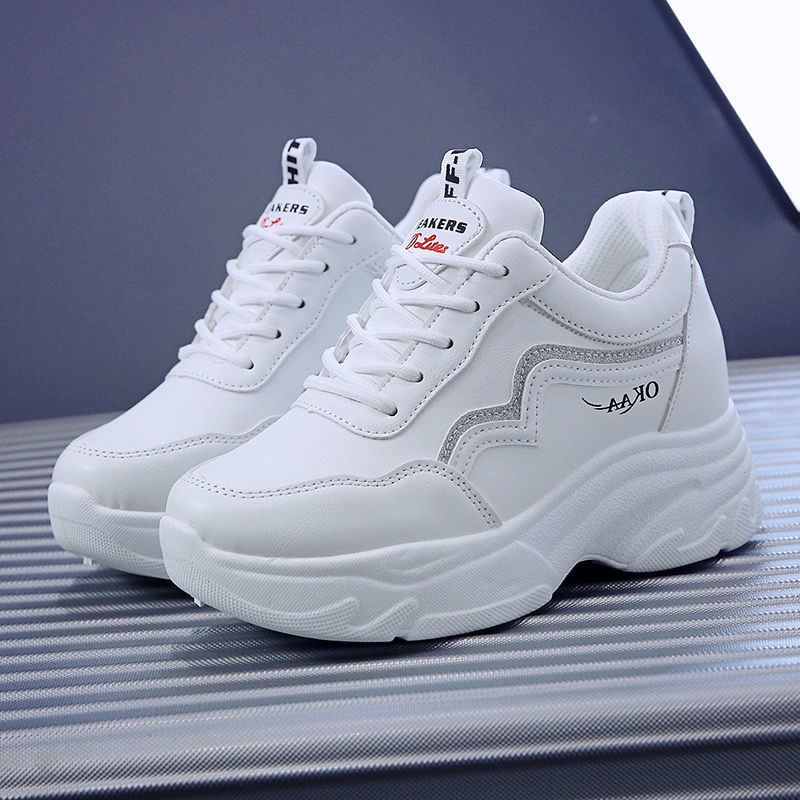 Giày trắng nữ độn đế tăng chiều cao 8cm