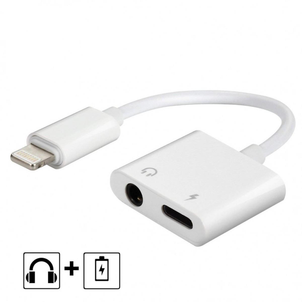 Cáp Chuyển Iphone Cổng Lightning Ra 2 Đầu Lightning Và 3.5mm Cao Cấp