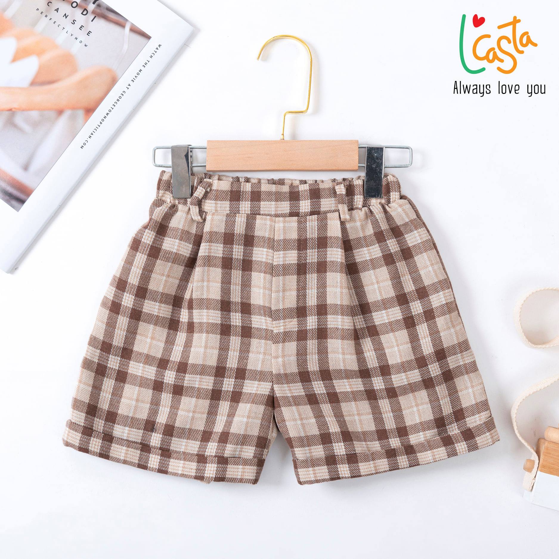 Quần short bé trai thô đũi kẻ ( 1-6 tuổi ) L'Casta