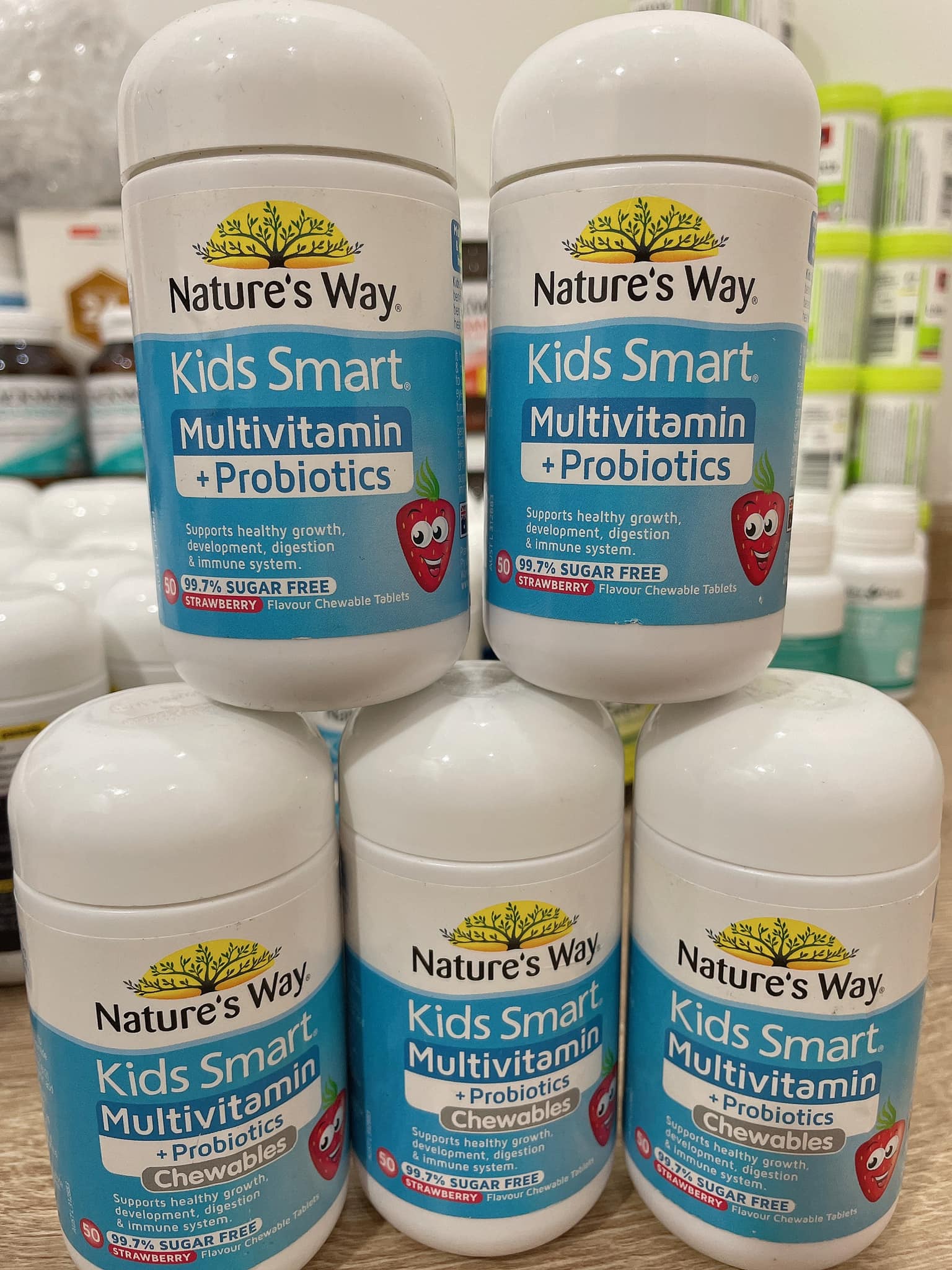 Nature's Way Kids Smart Multivitamin + Probiotics 50 Chewable Tablets